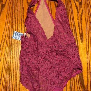 Free people Intimately Purple lace bodysuit woman’s small